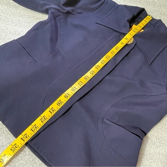 Christian Lacroix Women's Blazer blue wool gold top button size 8 Italy jacket - Picture 13 of 13